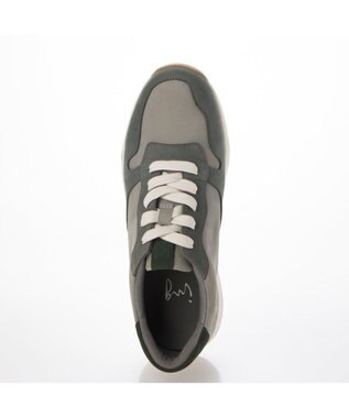 ing <ing>オールレザーレースアップスニーカー ダークグレーヌバック