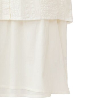 Green Parks Ｉ　ＳＥＴ２点　ギャザーシャツ＋布帛インナー Off White