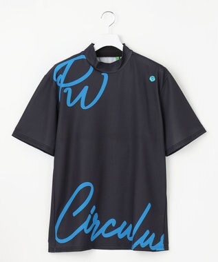 PW CIRCULUS 【吸水速乾 / 伸縮性抜群】【MEN】筆記体ロゴ COOLベンチレーションモック T ブラック系