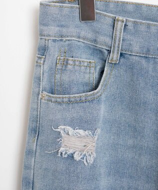 WEGO ダメージレギュラーデニム デニム淡色