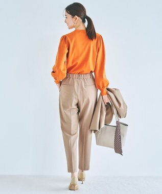 ANY SIS 【保温性あり/洗える】サーモ 2WAYストレッチ テーパード パンツ キャメル