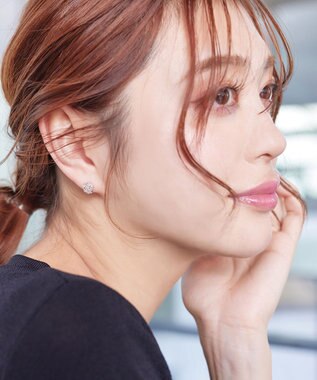 Tiaclasse 【金属アレルギー対応】シャイニーストーンジルコニアピアス ピンクゴールド