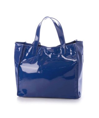 UNBILLION カシュカシュ cachecache / ソフトエナメルスクエア手提げトートS ブルー