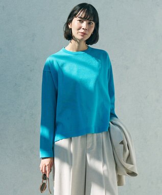 UNFILO シアーフォルムニット クルーネック ターコイズ