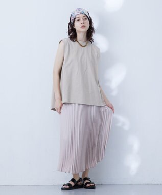 J.PRESS YORK STREET 【WOMEN】タックノースリーブ プルオーバー ライトグレー系