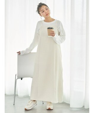 earth music&ecology なみなみ柄キャミワンピース Ivory