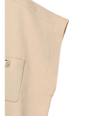 earth music&ecology 金ボタンニットベスト Beige
