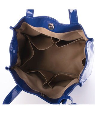 UNBILLION カシュカシュ cachecache / ソフトエナメルスクエア手提げトートS ブルー