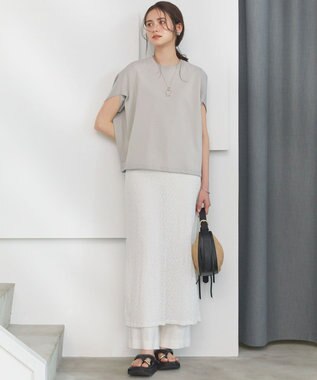 23区 【CanCam・CLASSY.掲載】リネンレーヨンストレッチ ワイドパンツ オフ系