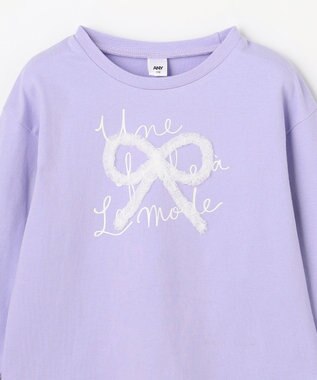 ANY KIDS 【綿100%】リボンアソート 長袖Tシャツ ラベンダー