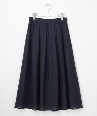 J.PRESS LADIES 【洗える】ブライトスパンボイルAタック スカート ネイビー系