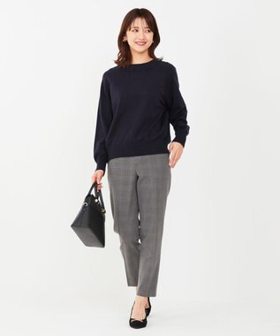 ANY SIS S 【CICA加工】ケーブルリブ ニット ネイビー