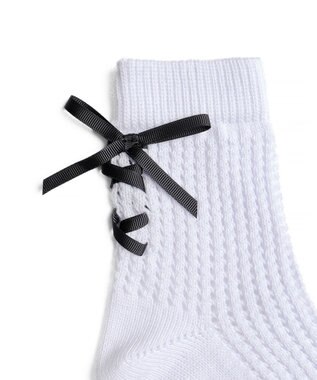 WEGO レースアップリボンソックス ホワイト
