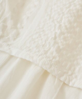 Green Parks Ｉ　ＳＥＴ２点　ギャザーシャツ＋布帛インナー Off White