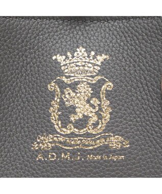 A.D.M.J. 【牛革】モーツァルト/スパニッシュレザーバイカラー金ボタントートS セメント/キャラメル