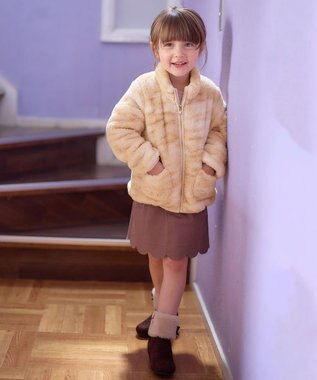 ANY KIDS ネコポケットボアブルゾン 茶トラ