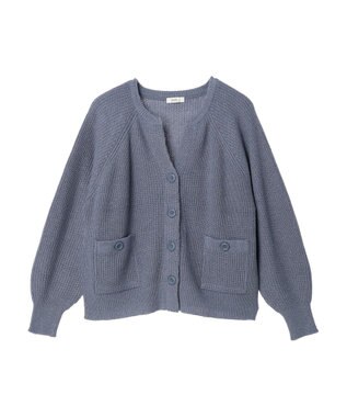 earth music&ecology ブークレーキーネックカーディガン Blue