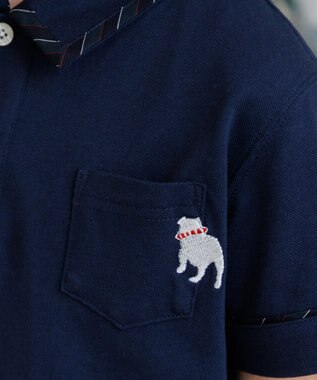 J.PRESS KIDS 【100-130cm】カノコ バックブル 半袖ポロシャツ ネイビー系