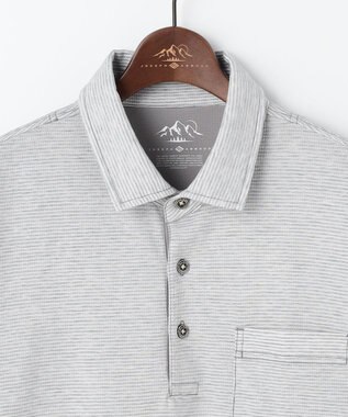 JOSEPH ABBOUD MOUNTAIN 【ゆったり】グリットワッフル　アウトドアポロ シャツ ライトグレー系