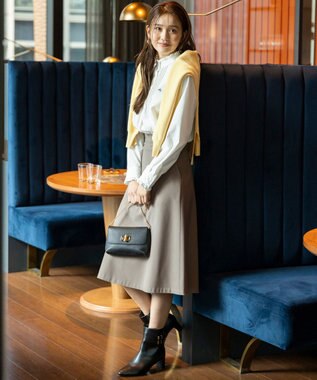 ANY SIS L ビューティサーモ2WAYストレッチ フレアスカート グレージュ