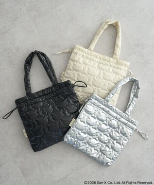 earth music&ecology 【予約】リラックマ×earth シルエットキルトトートバッグ アイボリー