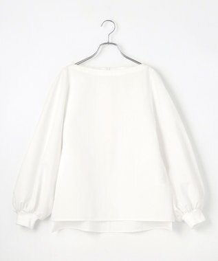 #Newans 【撥水】ボートネックリラクシーシャツ ホワイト