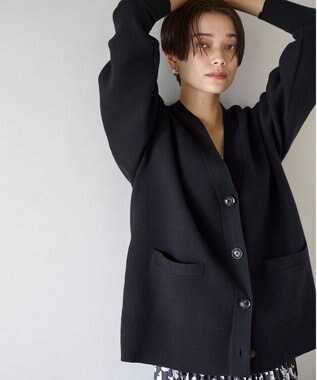 UNFILO スポンジニット カーディガン ブラック