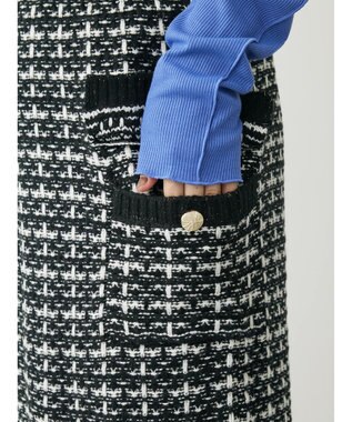 Green Parks ・ｆｕｒｒｙ　ｒａｔｅ　ツィードラメニットスカート Black