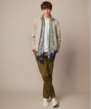 JOSEPH ABBOUD 【キングサイズ・オリジナルオーガニックコットン使用】JOE COTTONサッカーVネックシャツ ホワイト系