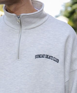 WEGO ヘビーウエイトハーフZIPワンポイントPO オートミール