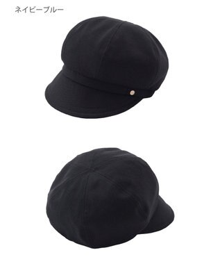 MOONBAT 【日本製/洗える/サイズ調整】フルラ (FURLA) ロゴチャーム付 キャスケット ネイビーブルー