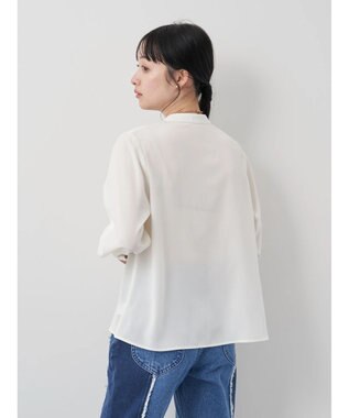 earth music&ecology バンドカラーブラウス Off White