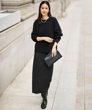 自由区 S 【カタログ掲載】スパンコールストレッチ スカート ブラック