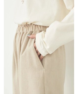 earth music&ecology ヘリンボーンイージーパンツ Ivory