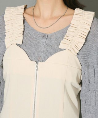 Green Parks フロントジップキャミワンピース Ivory