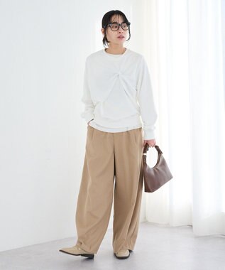 CRAFT STANDARD BOUTIQUE ストライプタックカーブパンツ Stripe Beige