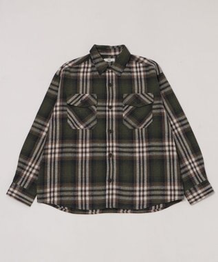 WEGO 【2025年秋冬新作/ユニセックス着用ITEM/SMLサイズ展開】ヘビーネルチェックシャツ（LS） 柄4