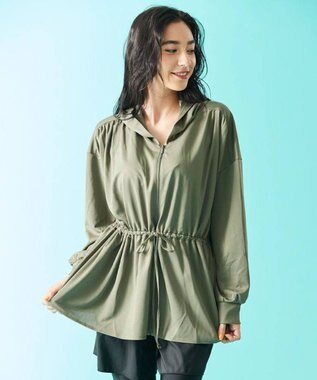 San-ai Resort（三愛水着楽園） 【SALE】シャツ風パーカーM・L【Big Apple's（ビッグアップルズ）】 カーキ