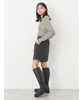 earth music&ecology やわらかタッチリブタートルネックプルオーバー Border