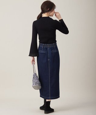 ANY SIS S 【洗える】ストレッチライトデニム スカート インディゴ