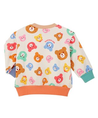 MIKI HOUSE HOT BISCUITS 【80-120cm】カラフルビーンズ 総柄 裏毛パイル素材 トレーナー マルチカラー