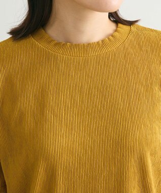 Green Parks プリーツ５分袖プルオーバー Yellow