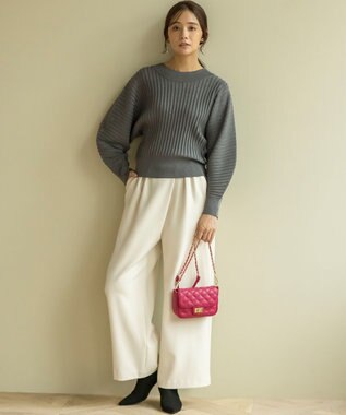 組曲 キルティングショルダーバッグ ラズベリー系