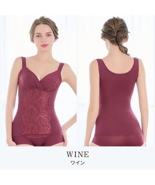 BRADELIS New York 【BRADELIS NewYork peace】綿混トリプルキャッチFITブラキャミ23 ブラデリス 補正下着 シェイパー ワイン