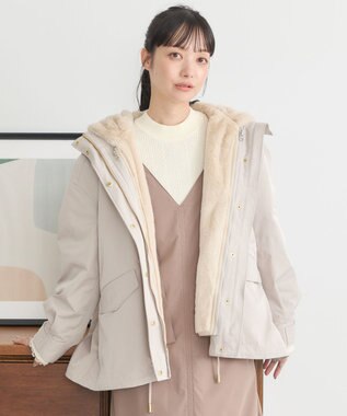 earth music&ecology マルチウェイマウンテンパーカー ベージュ