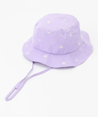 ANY KIDS 日よけ付き 刺繍 バケット ハット ラベンダー