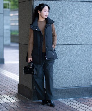 KWD 【日本製/高品質ダウン】STAND COLLAR DOWN VEST ダウンベスト ブラック