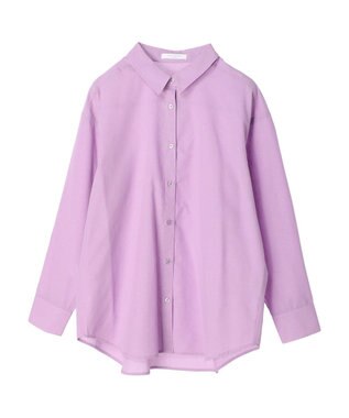 Green Parks 綿麻混レギュラーシャツ Purple