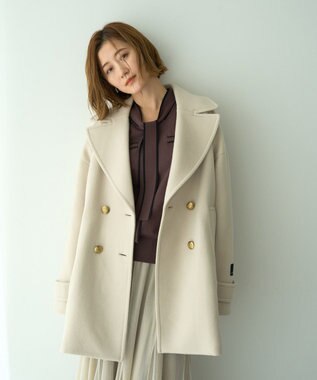 YECCA VECCA ウール混ミドル丈Pコート