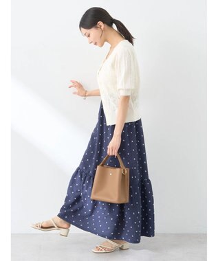 earth music&ecology ドットドビーフレアスカート Navy